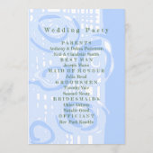 Huwelijksprogramma Cultuur Mozaïek Bloemen Blauw 1 Programmakaart (Achterkant)