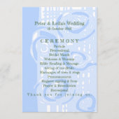 Huwelijksprogramma Cultuur Mozaïek Bloemen Blauw 1 Programmakaart (Voorkant)