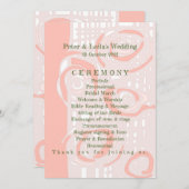 Huwelijksprogramma Cultuur Mozaïek Bloemen Koraal Programmakaart (Voorkant / Achterkant)