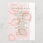 Huwelijksprogramma Cultuur Mozaïek Bloemen Koraal  Programmakaart (Achterkant)