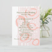 Huwelijksprogramma Cultuur Mozaïek Bloemen Koraal  Programmakaart (Staand voorkant)