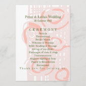 Huwelijksprogramma Cultuur Mozaïek Bloemen Koraal  Programmakaart (Voorkant)