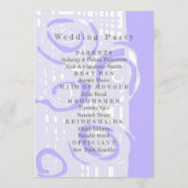 Huwelijksprogramma Cultuur Mozaïek Bloemen Lavende Programmakaart (Achterkant)