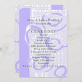 Huwelijksprogramma Cultuur Mozaïek Bloemen Lavende Programmakaart (Voorkant / Achterkant)