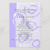 Huwelijksprogramma Cultuur Mozaïek Bloemen Lavende Programmakaart (Voorkant)
