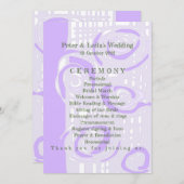 Huwelijksprogramma Cultuur Mozaïek Bloemen Lila 1 Programmakaart (Voorkant / Achterkant)