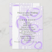 Huwelijksprogramma Cultuur Mozaïek Bloemen Lila 2 Programmakaart (Voorkant / Achterkant)