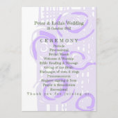 Huwelijksprogramma Cultuur Mozaïek Bloemen Lila 2 Programmakaart (Voorkant)