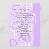 Huwelijksprogramma Cultuur Mozaïek Bloemen Lila 3 Programmakaart (Achterkant)