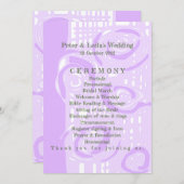 Huwelijksprogramma Cultuur Mozaïek Bloemen Lila 3 Programmakaart (Voorkant / Achterkant)