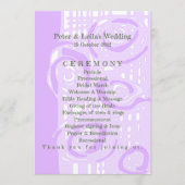 Huwelijksprogramma Cultuur Mozaïek Bloemen Lila 3 Programmakaart (Voorkant)