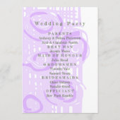 Huwelijksprogramma Cultuur Mozaïek Bloemen Lila 4 Programmakaart (Achterkant)