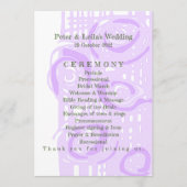 Huwelijksprogramma Cultuur Mozaïek Bloemen Lila 4 Programmakaart (Voorkant)