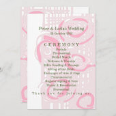 Huwelijksprogramma Cultuur Mozaïek Bloemen Roze 2 Programmakaart (Voorkant / Achterkant)