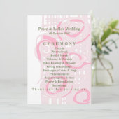 Huwelijksprogramma Cultuur Mozaïek Bloemen Roze 2 Programmakaart (Staand voorkant)