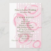 Huwelijksprogramma Cultuur Mozaïek Bloemen Roze 2 Programmakaart (Voorkant)