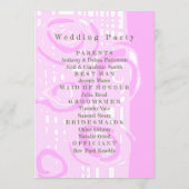 Huwelijksprogramma Cultuur Mozaïek Bloemen Roze 3 Programmakaart (Achterkant)