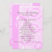 Huwelijksprogramma Cultuur Mozaïek Bloemen Roze 3 Programmakaart (Voorkant / Achterkant)