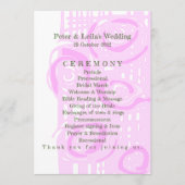 Huwelijksprogramma Cultuur Mozaïek Bloemen Roze 4 Programmakaart (Voorkant)