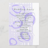 Huwelijksprogramma Cultuur Mozaïek Bloemenlavendel Programmakaart (Achterkant)