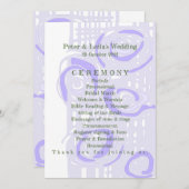 Huwelijksprogramma Cultuur Mozaïek Bloemenlavendel Programmakaart (Voorkant / Achterkant)