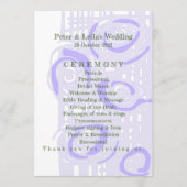 Huwelijksprogramma Cultuur Mozaïek Bloemenlavendel Programmakaart (Voorkant)