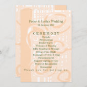 Huwelijksprogramma Cultuur Mozaïek Bloemperzik 1 Programmakaart (Voorkant / Achterkant)