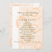 Huwelijksprogramma Cultuur Mozaïek Bloemperzik 2 Programmakaart (Voorkant / Achterkant)