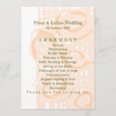 Huwelijksprogramma Cultuur Mozaïek Bloemperzik 2 Programmakaart (Voorkant)