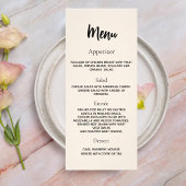 Huwelijksprogramma diner menu beige