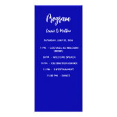 Huwelijksprogramma diner menu koninklijk blauw wit (Voorkant)