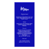 Huwelijksprogramma diner menu koninklijk blauw wit (Achterkant)