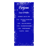 Huwelijksprogramma diner menu koninklijk blauw zil (Voorkant)