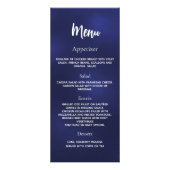 Huwelijksprogramma diner menu marine blauw wit (Achterkant)