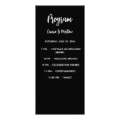 Huwelijksprogramma diner menu zwart wit (Voorkant)