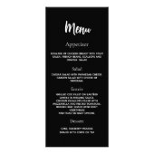 Huwelijksprogramma diner menu zwart wit (Achterkant)