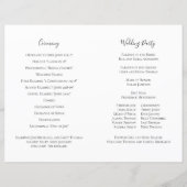 Huwelijksprogramma Eenvoudig Zwart-Wit Script (Achterkant)