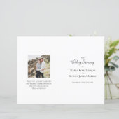 Huwelijksprogramma Eenvoudig Zwart-Wit Script (Staand voorkant)