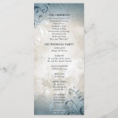 Huwelijksprogramma - Elegant  gebladerte & werveli Programmakaart (Achterkant)