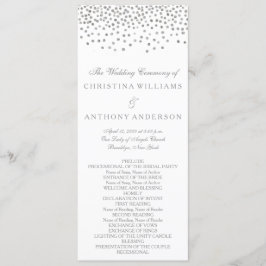Huwelijksprogramma Elegant Silver Confetti Programmakaart