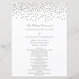Huwelijksprogramma Elegant Silver Confetti Programmakaart