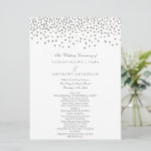 Huwelijksprogramma Elegant Silver Confetti Programmakaart (Staand voorkant)