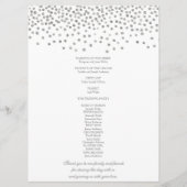 Huwelijksprogramma Elegant Silver Confetti Programmakaart (Achterkant)