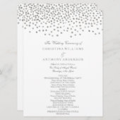 Huwelijksprogramma Elegant Silver Confetti Programmakaart (Voorkant / Achterkant)