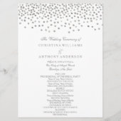 Huwelijksprogramma Elegant Silver Confetti Programmakaart (Voorkant)