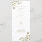 Huwelijksprogramma elegante gouden rol programmakaart (Voorkant)