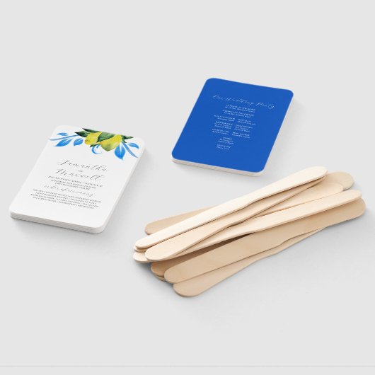 Huwelijksprogramma Fan Botanische Citroenbladeren Handwaaier (Niet-gemonteerd)