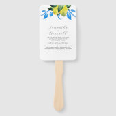 Huwelijksprogramma Fan Botanische Citroenbladeren Handwaaier (Voorkant)