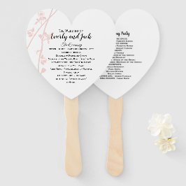 Huwelijksprogramma Fan Floral Blush elke aangepast Handwaaier