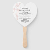 Huwelijksprogramma Fan Floral Blush elke aangepast Handwaaier (Voorkant)